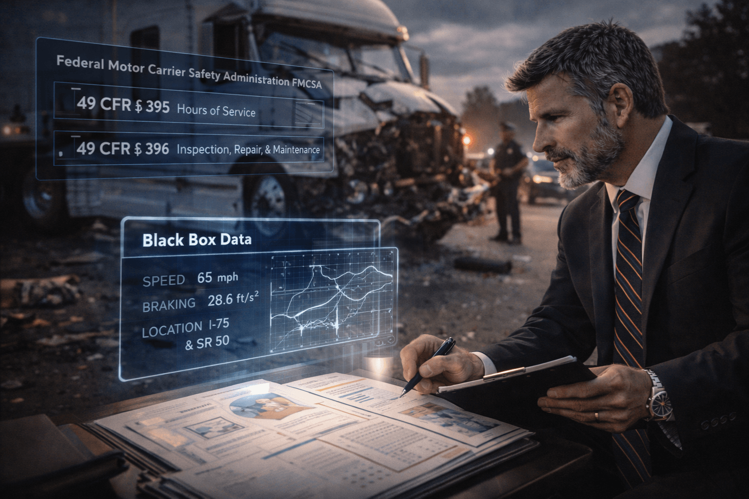 Truck Accident Lawyer: Black Box Data & Federal Regulations Guide hero image